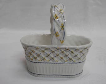 Vintage Safari Pottery Basket made in Portugal