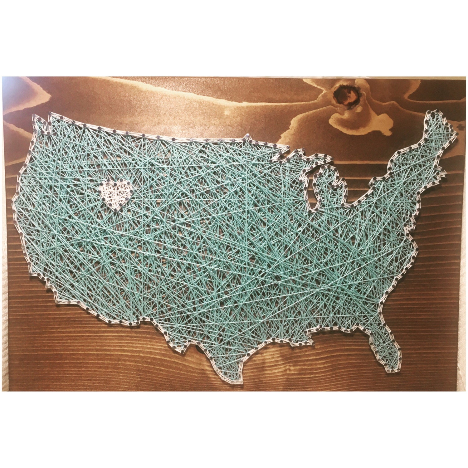 Custom Usa Map String Art Sign Countrystatecity Decor