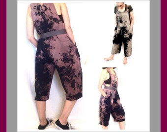 Marble Romper, Fair Trade Bib Overalls, baggy bibs, plus size bibs, comfy bibs, loose bib overalls, artist overalls, work bibs, women's bibs