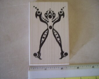 Dots man woman, rubber stamp Wood mounted scrapbooking rubber stamping