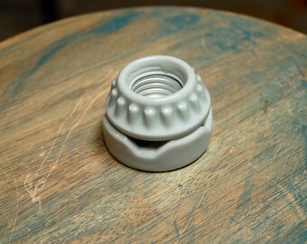 Flush Mount Lamp Holder - Two Piece Porcelain Sign Socket Vintage Marquee - Top Quality Supplies For Your Handmade Lighting, Lamps, DIY