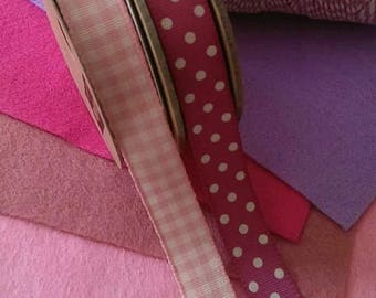 Pink felt & ribbon bundle