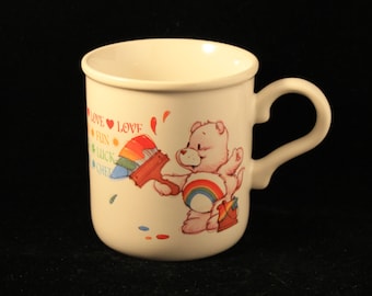 Vintage Care Bears Mug Cheer Bear Heavy Ceramic American Greetings!