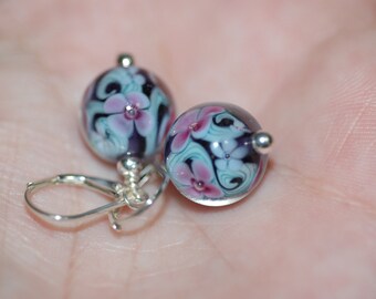 Floral Lampwork Earrings