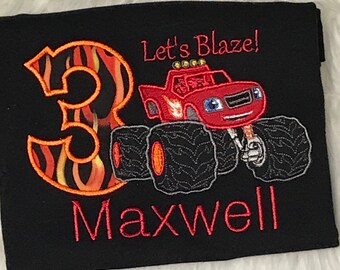 Blaze Birthday Shirt, Design Your Own Blaze Monster Machine Shirt, Ragland Tee Blaze Shirt, Please Read Item Details To Order