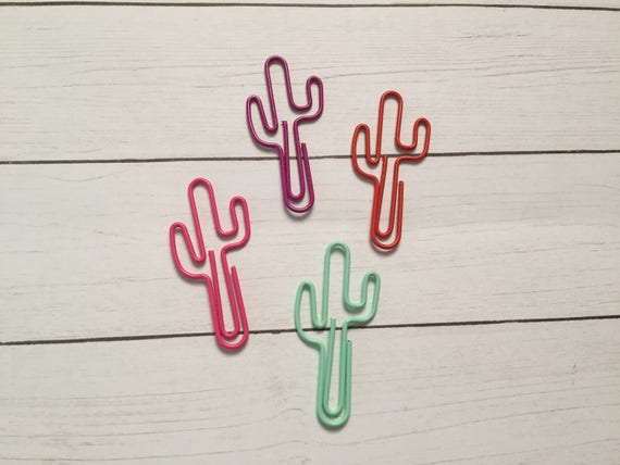 Colorful Cactus Paperclips, planner clip, bookmark. Cactus Planner Clip. Cactus Paperclip. Your Choice of Color