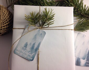 Watercolor Christmas Gift Tags