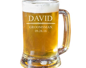 Groomsmen Beer Mug, Personalized Beer Mug, Custom Beer Mug, Groomsmen Gift, Best Man Gift, Beer Glass