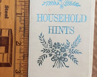 Household hints, vintage book, vintage homemaker helper, housekeeping book, newlywed gift, DIY hints, home economics