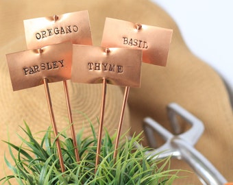 Garden Stakes, Garden Markers, Herbs, Garden Sign, Plant Marker, Plant Stake, Gardening Gift, Favorite, Custom, Hand Stamped