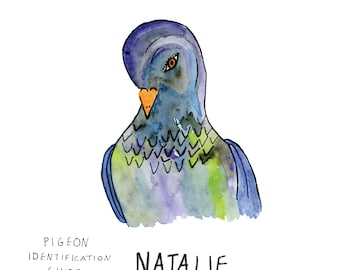 Natalie the Pigeon: Animal Identification Guide Art Print