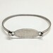 Bangle Bracelet Blank - SMALL-MED Silver Ox OVAL Hinge Top Stampable Cuff Bangle Bracelet Blank Base