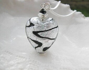 Murano Zig Zag Heart Necklace