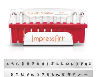 Metal Stamping Kit Impressart Kit Metal Stamps Scarletts Signature Uppercase Stamps Alphabet Metal Stamps Letter Stamps + Bonus Stamps