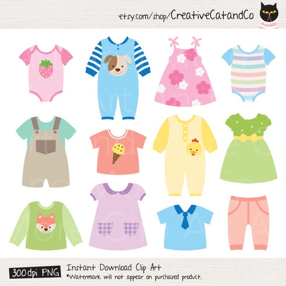 Baby dress Clipart Baby Shower Clipart Baby Clothes Clipart
