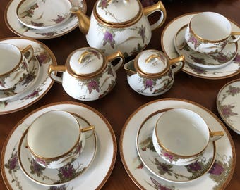 "Kutani" vintage Japanese tea set