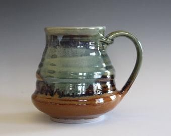 LARGE Coffee Mug, 18 oz, ceramic cup, handthrown mug, stoneware mug, pottery mug, unique coffee mug