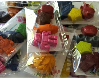 Packets of 4, variety crayons, gift bags, party favors