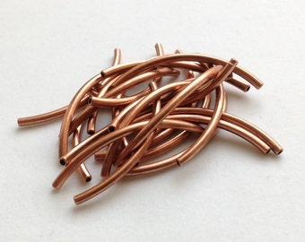 1mm-ID Antique Copper Plated Tubes - 24 pieces