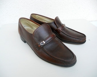 Vintage Men's Brown Leather Florsheim Loafer Dress Shoes 11 A FREE SHIPPING