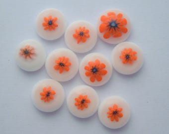 Fused Glass Millefiori Mini Cabs - Cabochons - Lampwork Beads - Fused Glass - Flower Beads - Glass Bead - Findings 2672