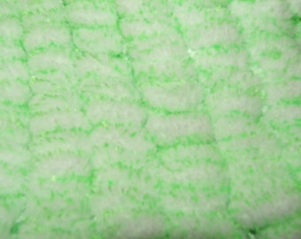Handmade - baby blanket double tassels green and white - 100% polyester