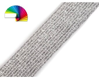 Elastique 2 cm lurex noir ou argent