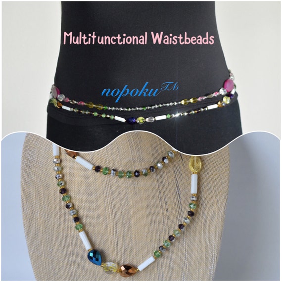Items similar to African Waist Beads, Beaded waist chain,Multistrand