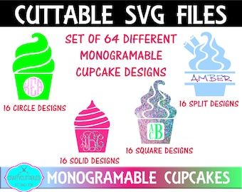 Cupcake SVG, PNG Files Silhouette Cameo and Cricut Files