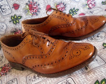 Vintage Grenson Tan Full Wingtip Brogues Hipster UK 9 US 10