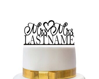 Custom wedding cake toppers mrs and mrs with name, for a gay wedding couple, other colors also possible, custom made