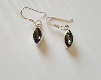 Mystic Topaz Gemstone Earrings | Genuine Gemstone Earrings | 925 Sterling | Minimalist Dainty