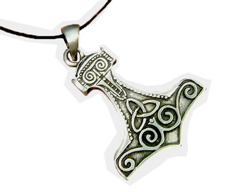 Thor's Hammer Necklace Pewter Pendant Viking Mjollnir Norse 1839B