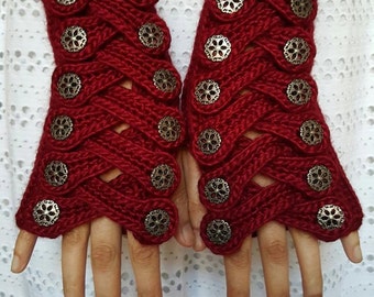 Luxury Military Fingerless Wristwarmers/Gloves