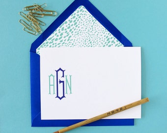 Pagoda Monogram Stationery - set of 15