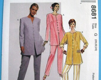 8681 McCalls 1997 pattern Womans Top and pull on pants size 20 to 24 Factory fold