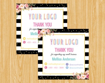 Printable Thank You Stickers, Thank You Sticker, Personalized Custom Sticker Labels LLRSTICKER010