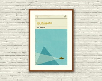 THE LIFE AQUATIC Inspired Poster, Art Print Movie Poster - 12 x 18 Minimalist, Nautical, Triangle, Hollywood Regency, Vintage, Retro Home