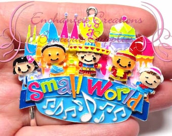 2.5" x 2" Small World Inspired Charm, Countries, Multicolor, Chunky Pendant, Keychain, Bookmark, Zipper Pull, Chunky Jewelry, Purse Charm