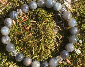 Labradorite and Quartz Bracelet