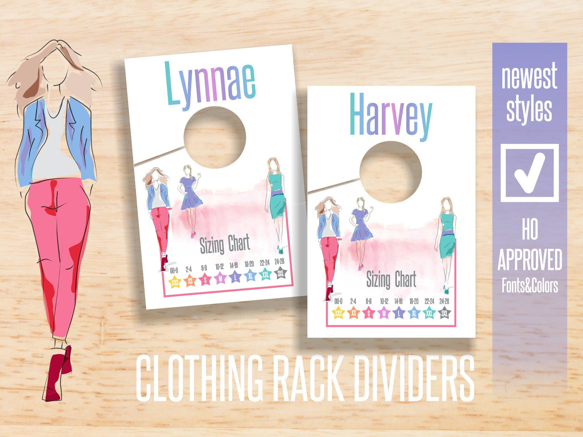 LLR Clothing Rack Dividers Newest Styles Rack Size Hanging