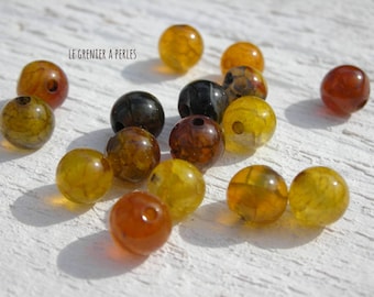 Beads Dragon veins Agate 6 mm X 10