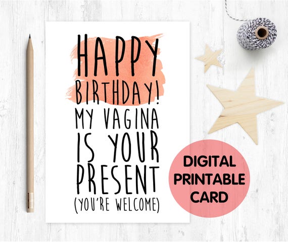printable birthday card, rude birthday card, naughty birthday card, sexy birthday card, boyfriend birthday card, husband birthday card