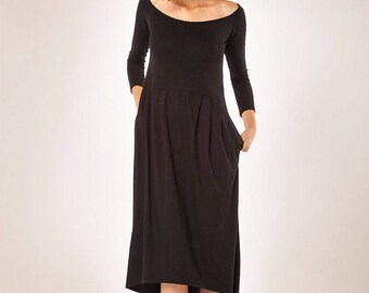 Women Dress/ Winter Dress/ Little Black Dress/ Midi Dress/Women's Dress/ Long sleeves Dress/ Maxi Dress