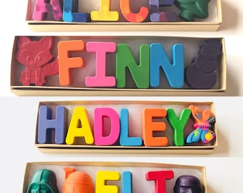 Name Crayons Gift Set, Letter Shaped Crayons, Personalized Easter Christmas Birthday Gift, Personalized Name Crayon, Gifts under 20