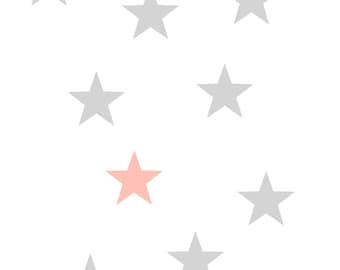 Scattered Stars Grey and Pink Printable