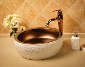 TheOne Hand-sculptured porcelain vessel sink, Verona