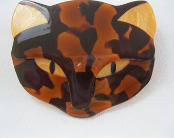 Bacchus The Cat Head Pin By French Designer Lea Stein