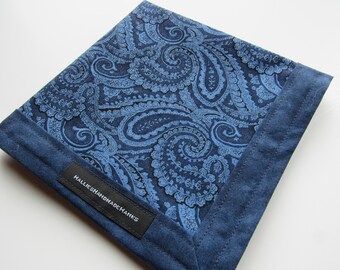 EDC Hank Blue Paisley Handmade Hank Everyday Carry Pocket Dump Hank Mens Handkerchief Gift for Him Gift for Her