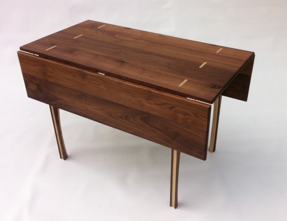 Drop Leaf Dining Table Solid Walnut 48 Inches Square Zoom